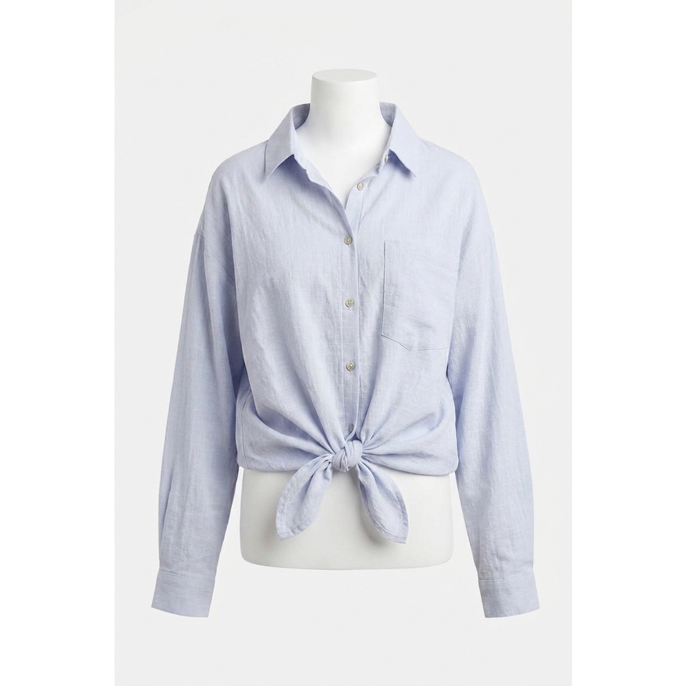 NEW ANDREE BY UNIT living our best life button down top in light blue